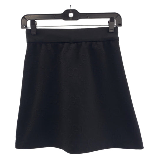 GUCCI skirt 655183 cotton black black white Mini Skirt Jersey Skirt Embossed GG pattern Jersey jacquard Women XXS Used Authentic