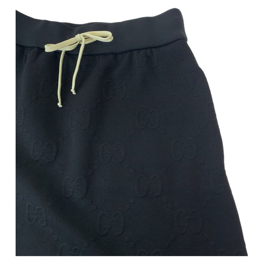 GUCCI skirt 655183 cotton black black white Mini Skirt Jersey Skirt Embossed GG pattern Jersey jacquard Women XXS Used Authentic