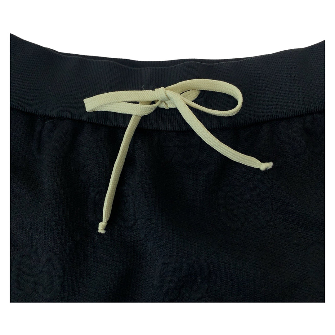 GUCCI skirt 655183 cotton black black white Mini Skirt Jersey Skirt Embossed GG pattern Jersey jacquard Women XXS Used Authentic