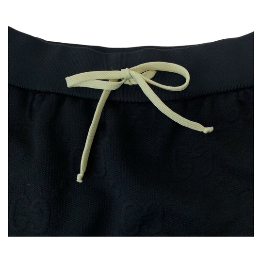 GUCCI skirt 655183 cotton black black white Mini Skirt Jersey Skirt Embossed GG pattern Jersey jacquard Women XXS Used Authentic