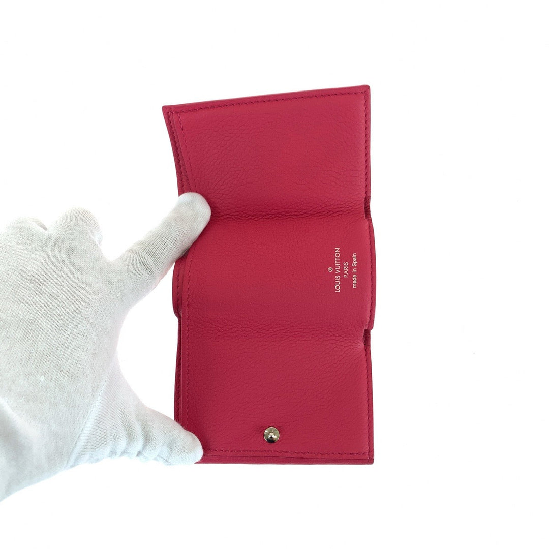 LOUIS VUITTON Tri-fold wallet M67858 leather Pink SilverMetal Folding wallet Compact wallet Portefeuille Rock Mini Women Used Authentic