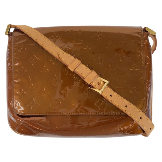 LOUIS VUITTON Shoulder Bag M91124 Patent leather, leather Bronze Brown GoldMetal Shoulder Bag Messenger bag Vernis Thompson Street Women Used Authentic