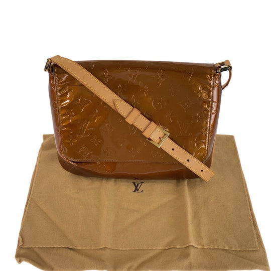LOUIS VUITTON Shoulder Bag M91124 Patent leather, leather Bronze Brown GoldMetal Shoulder Bag Messenger bag Vernis Thompson Street Women Used Authentic