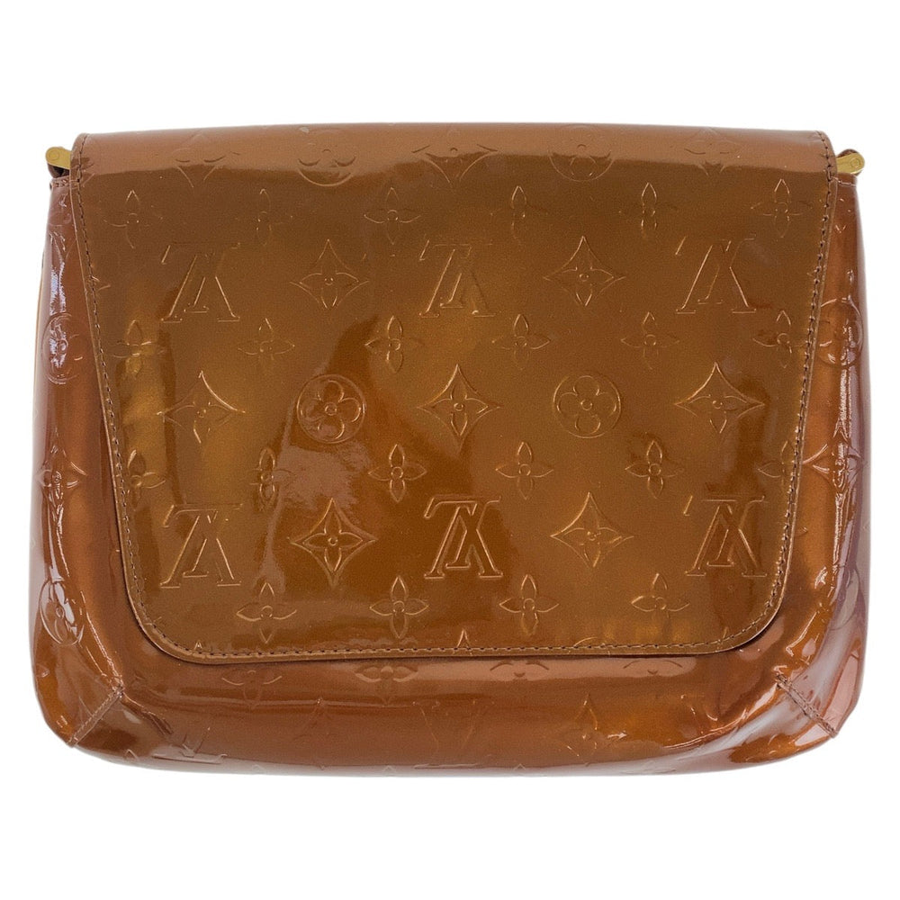 LOUIS VUITTON Shoulder Bag M91124 Patent leather, leather Bronze Brown GoldMetal Shoulder Bag Messenger bag Vernis Thompson Street Women Used Authentic