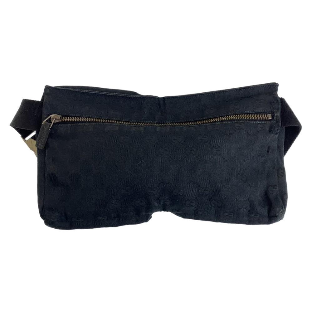 GUCCI Waist bag 28566 GG canvas Black SilverMetal Waist bag, Sling bag, Bum bag mens Used Authentic