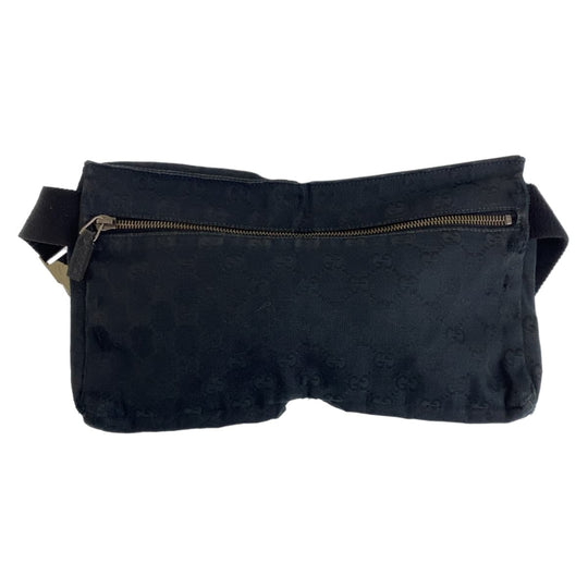 GUCCI Waist bag 28566 GG canvas Black SilverMetal Waist bag, Sling bag, Bum bag mens Used Authentic