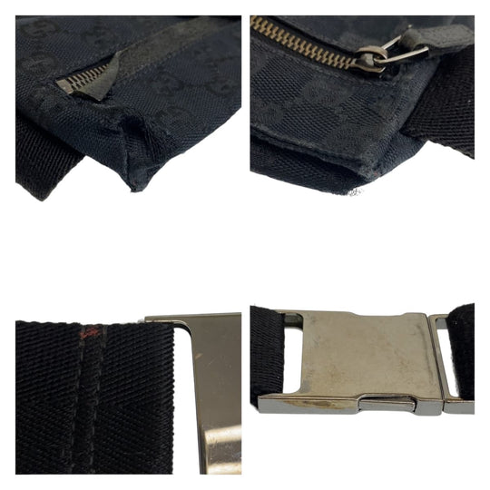 GUCCI Waist bag 28566 GG canvas Black SilverMetal Waist bag, Sling bag, Bum bag mens Used Authentic