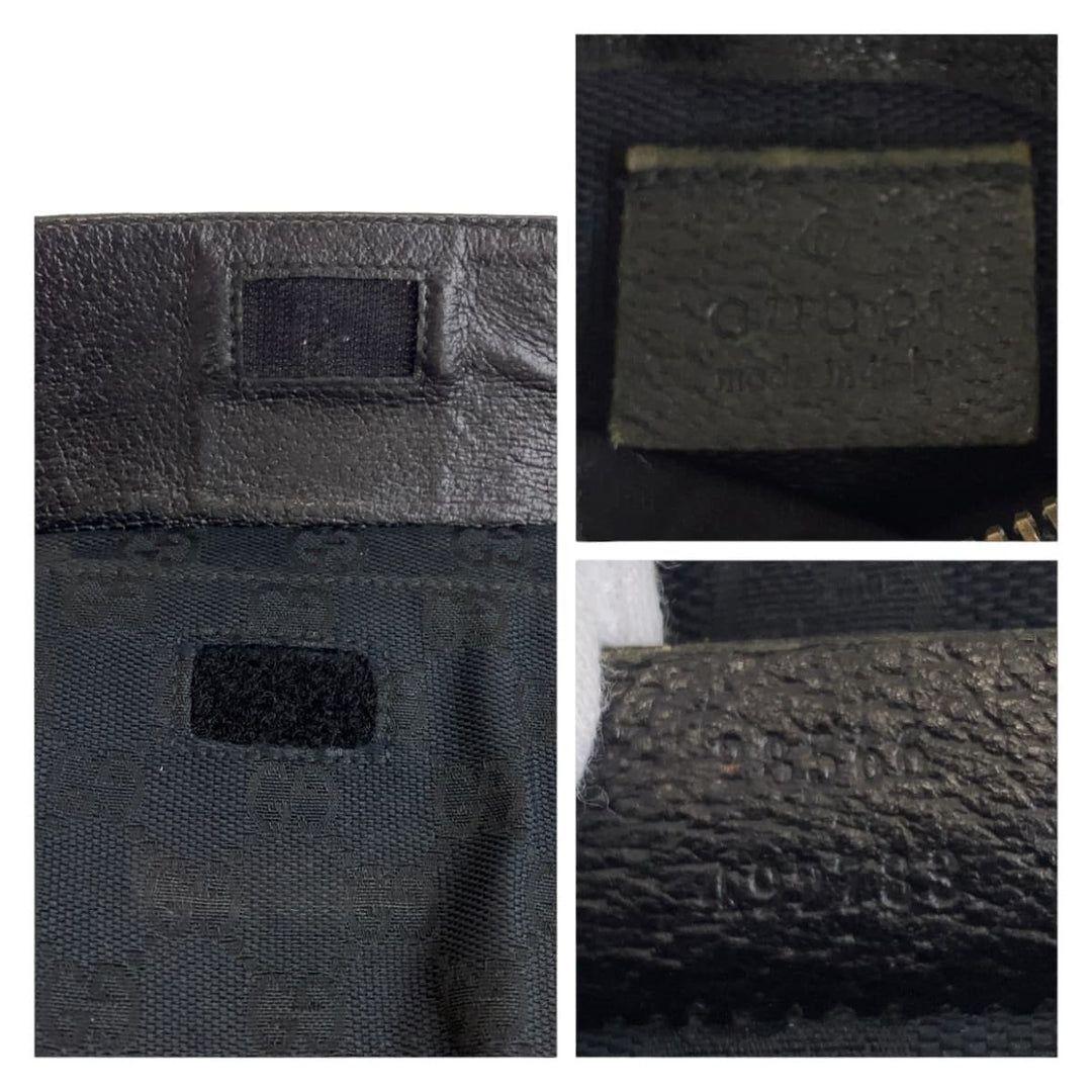GUCCI Waist bag 28566 GG canvas Black SilverMetal Waist bag, Sling bag, Bum bag mens Used Authentic