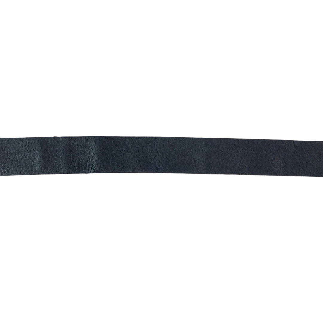 GUCCI belt 368188 leather Navy SilverMetal belt Interlocking mens 32 Used Authentic