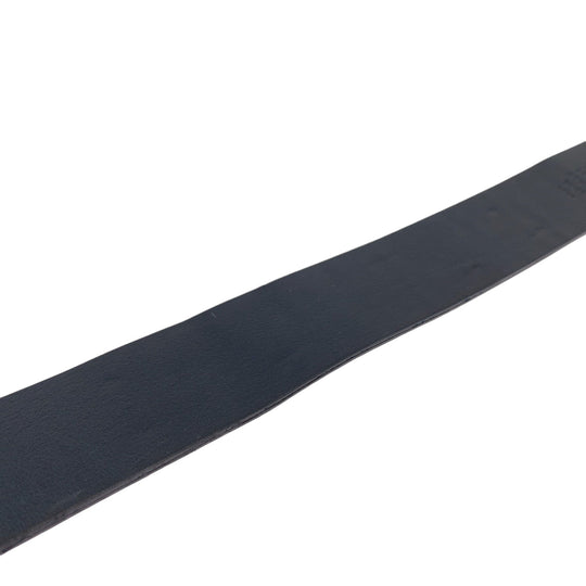 GUCCI belt 368188 leather Navy SilverMetal belt Interlocking mens 32 Used Authentic