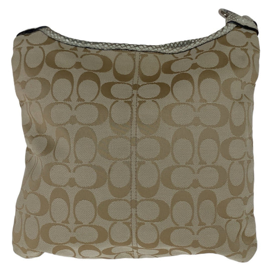 COACH Shoulder Bag canvas beige Signature Embossing