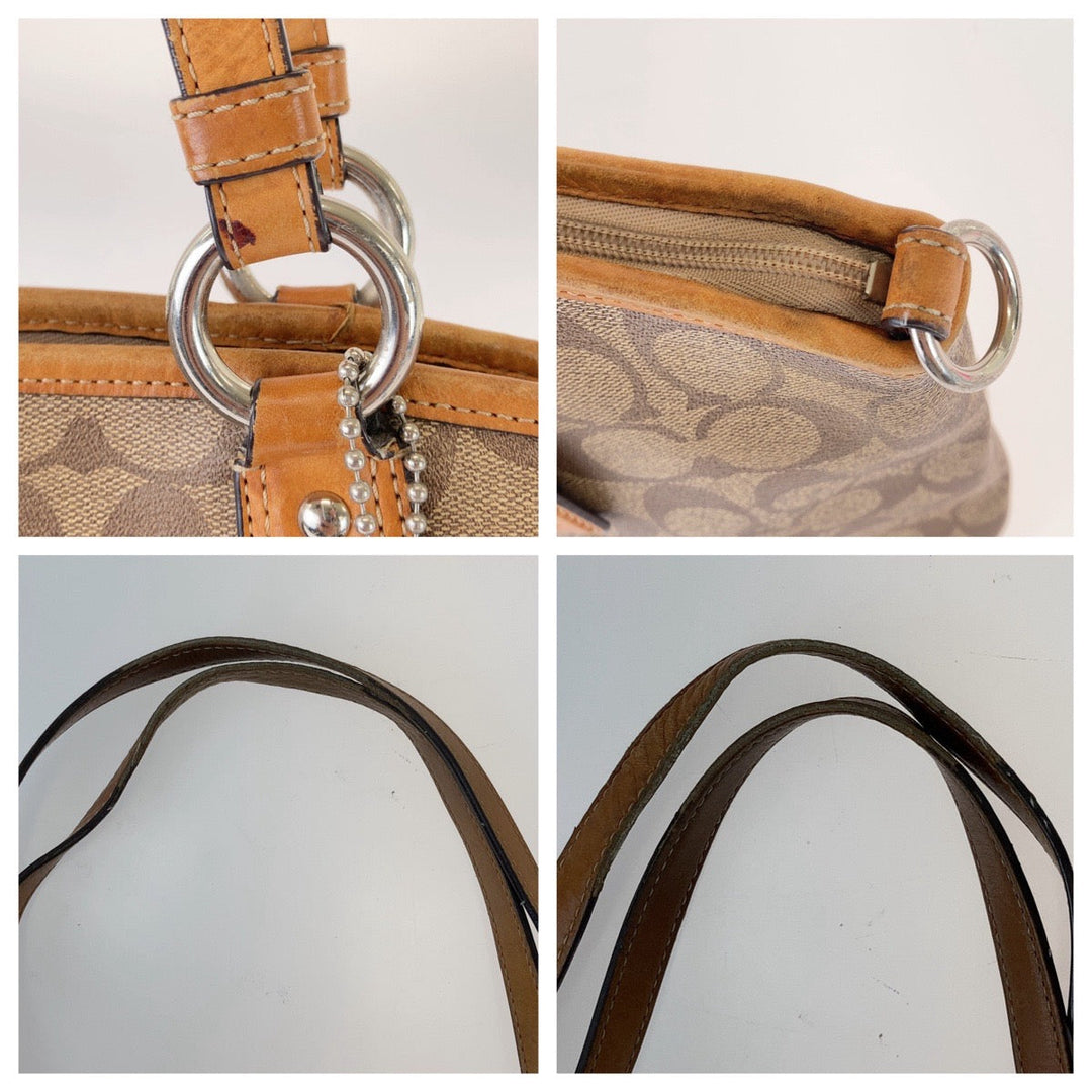 COACH Tote Bag canvas Brown Signature