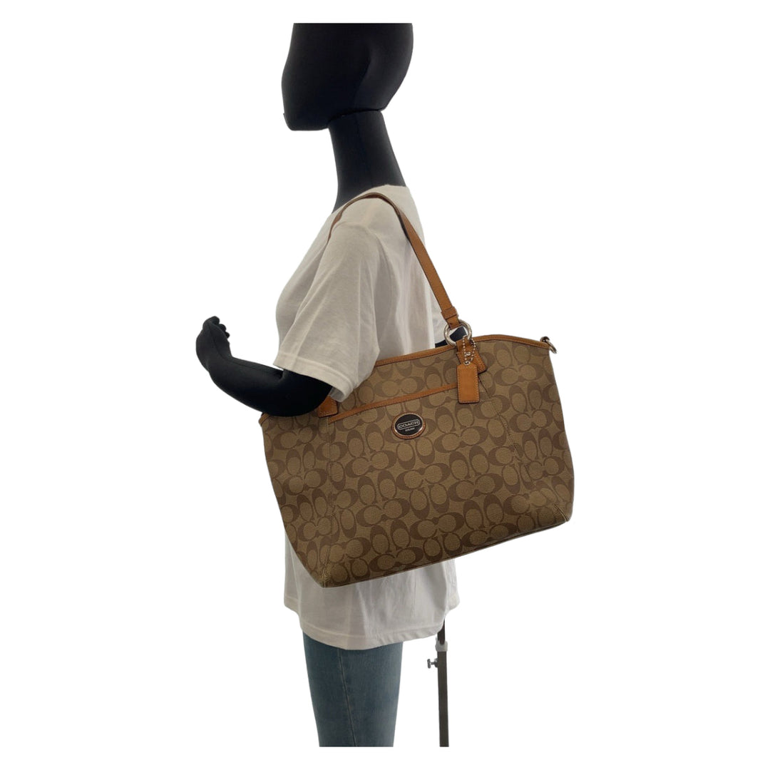 COACH Tote Bag canvas Brown Signature