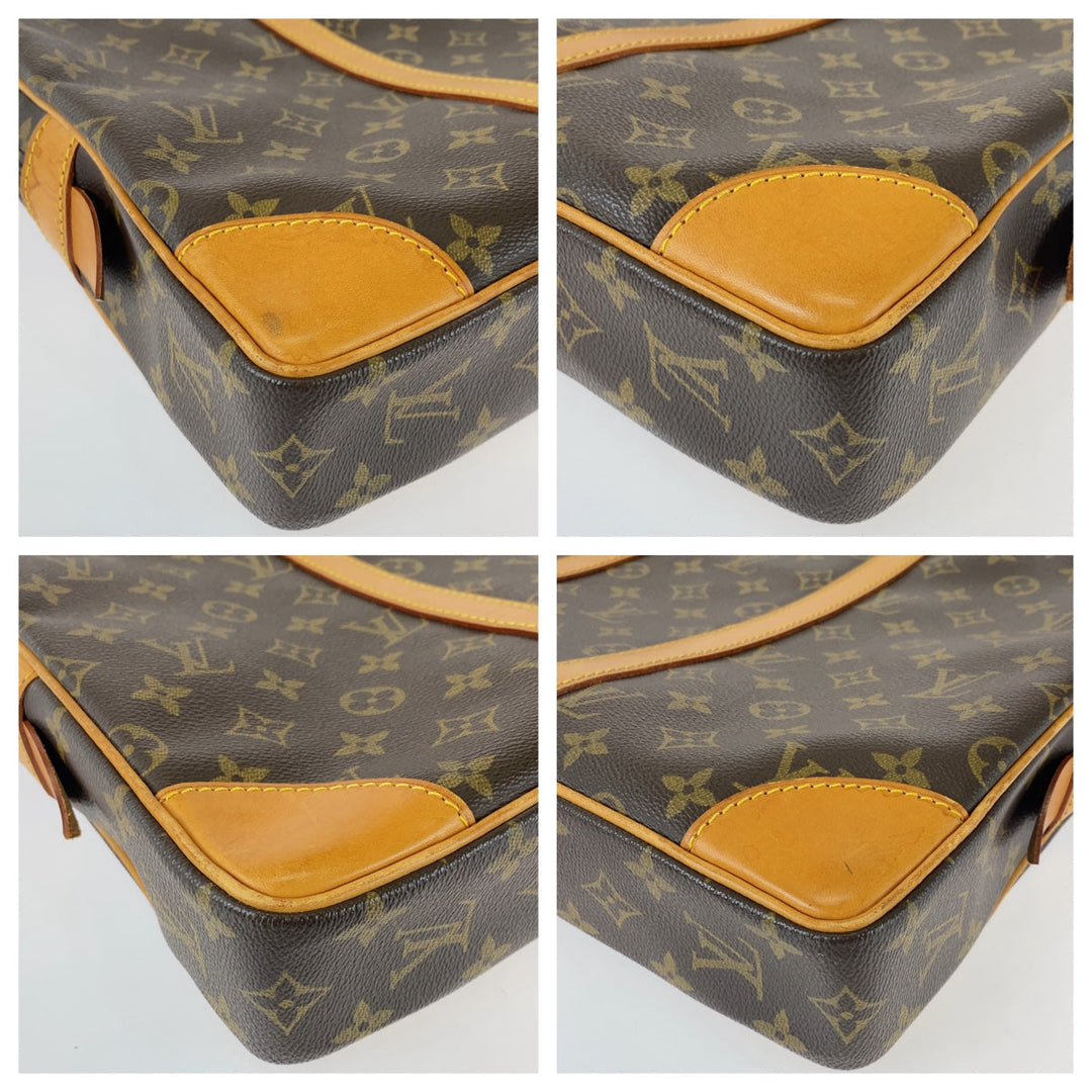 LOUIS VUITTON Business bag M53361 PVC, Leather Brown Beige Gold Metal Business bag, briefcase, A4 storage Monogram Porte Documan Voyagej mens Used Authentic