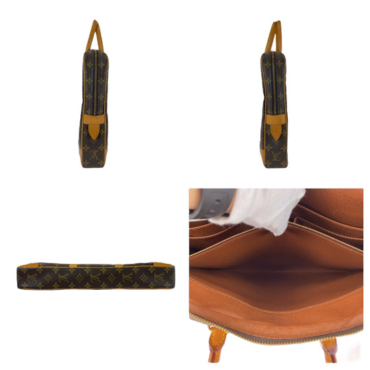 LOUIS VUITTON Business bag M53361 PVC, Leather Brown Beige Gold Metal Business bag, briefcase, A4 storage Monogram Porte Documan Voyagej mens Used Authentic