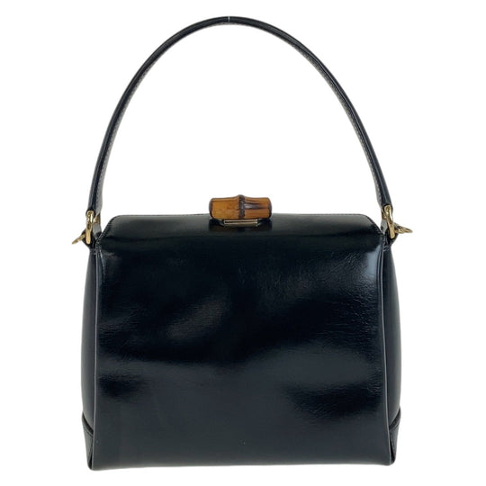 GUCCI Handbag 000 926 0175 leather Black GoldMetal Handbag Shoulder Bag 2way Bamboo Women Used Authentic