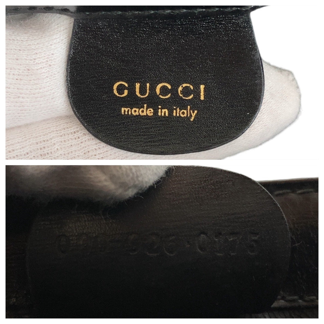 GUCCI Handbag 000 926 0175 leather Black GoldMetal Handbag Shoulder Bag 2way Bamboo Women Used Authentic