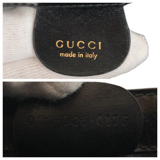 GUCCI Handbag 000 926 0175 leather Black GoldMetal Handbag Shoulder Bag 2way Bamboo Women Used Authentic