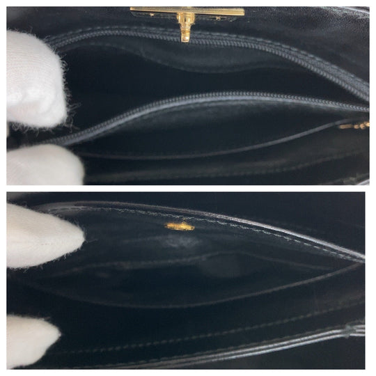 GUCCI Handbag 000 926 0175 leather Black GoldMetal Handbag Shoulder Bag 2way Bamboo Women Used Authentic