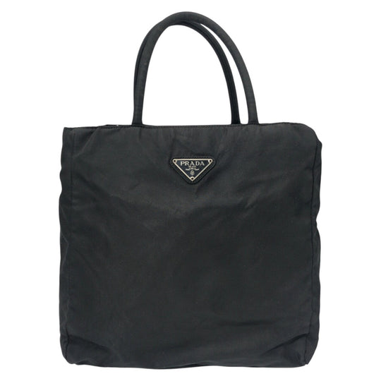 PRADA Tote Bag Nylon Black black Tote Bag handbag Test Triangular logo Women Used Authentic