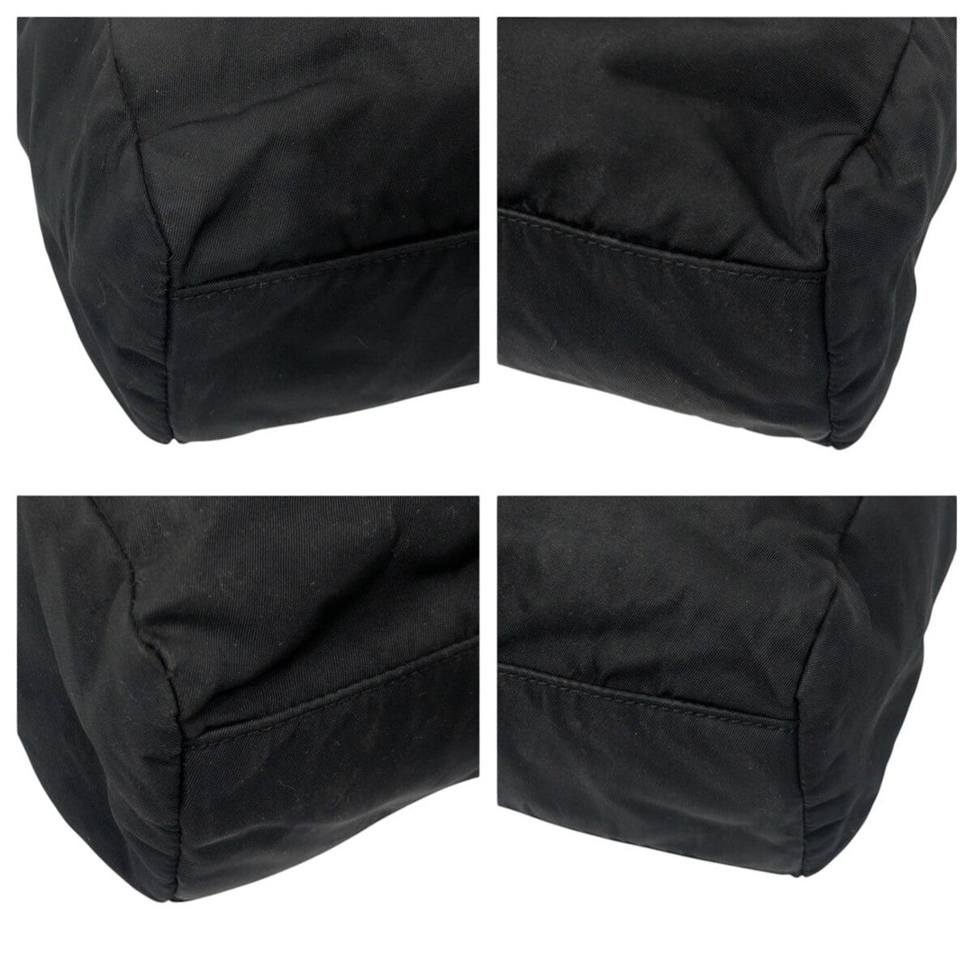 PRADA Tote Bag Nylon Black black Tote Bag handbag Test Triangular logo Women Used Authentic