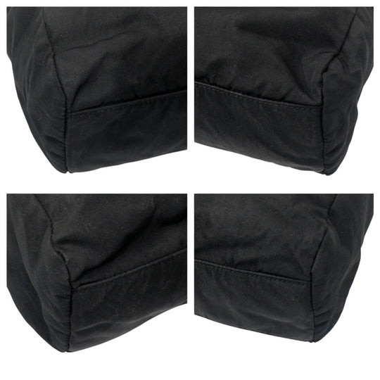 PRADA Tote Bag Nylon Black black Tote Bag handbag Test Triangular logo Women Used Authentic