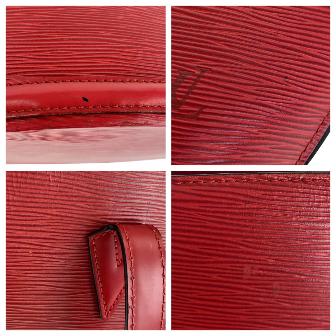 LOUIS VUITTON Tote Bag M52277 Epi Leather Castilian Red GoldMetal Tote Bag Shoulder Bag Epi Sun jack Women Used Authentic