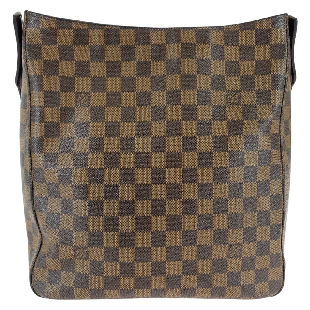 LOUIS VUITTON Shoulder Bag N51144 PVC, Leather Brown Gold Metal Damier LoopingGM Women Used Authentic
