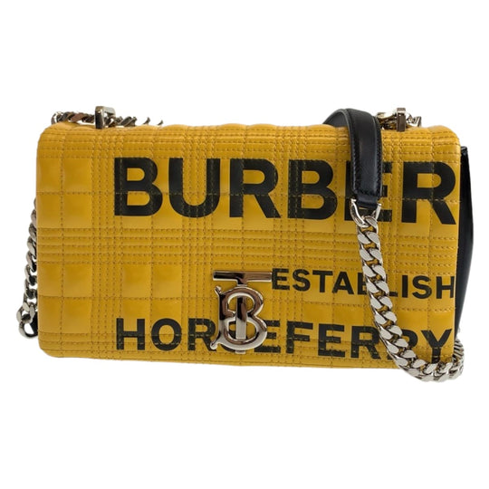 BURBERRY Shoulder Bag leather Yellow Black SilverMetal Crossbody Shoulder Bag roller TB Bag Women Used Authentic