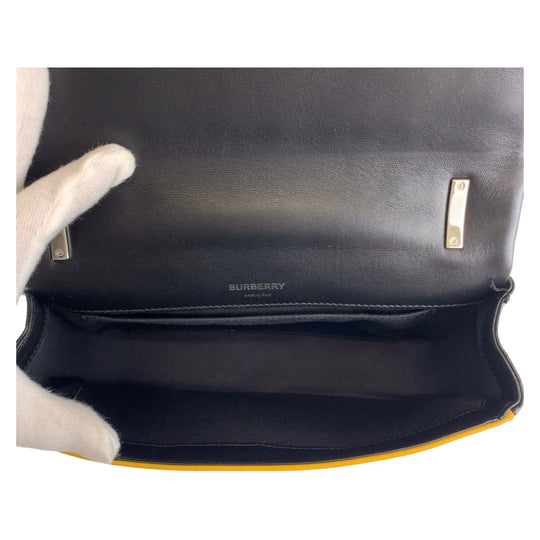BURBERRY Shoulder Bag leather Yellow Black SilverMetal Crossbody Shoulder Bag roller TB Bag Women Used Authentic