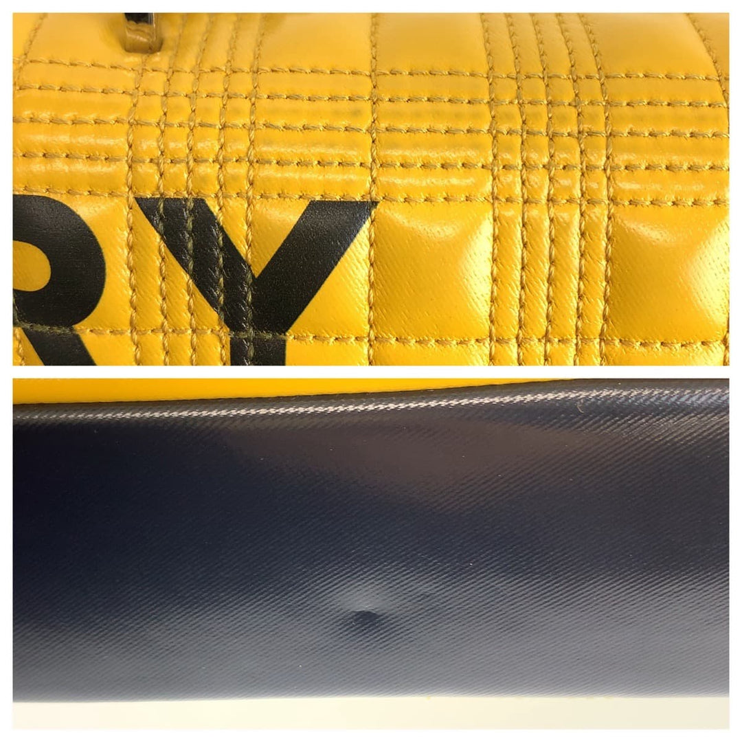 BURBERRY Shoulder Bag leather Yellow Black SilverMetal Crossbody Shoulder Bag roller TB Bag Women Used Authentic