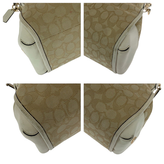 COACH Shoulder Bag F36424 canvas beige Signature