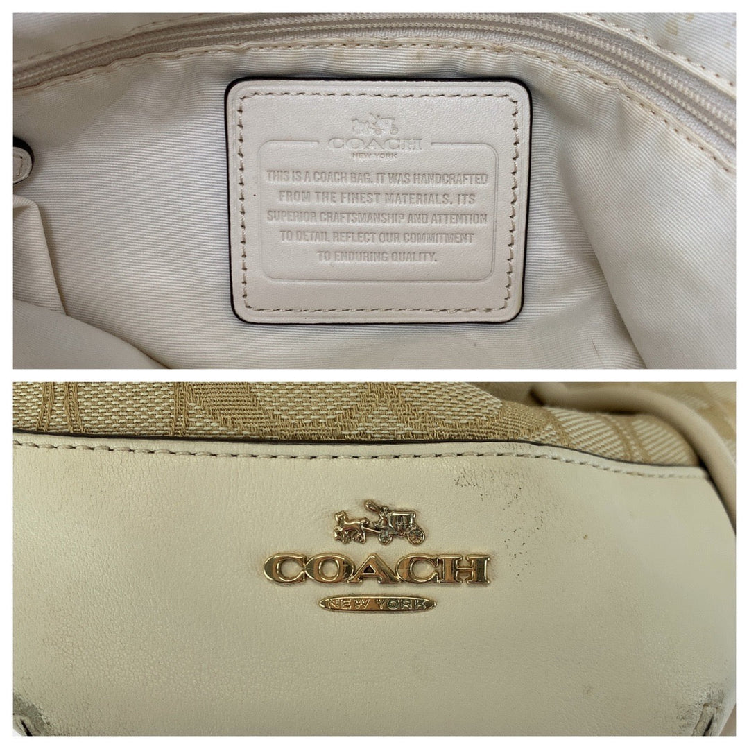 COACH Shoulder Bag F36424 canvas beige Signature