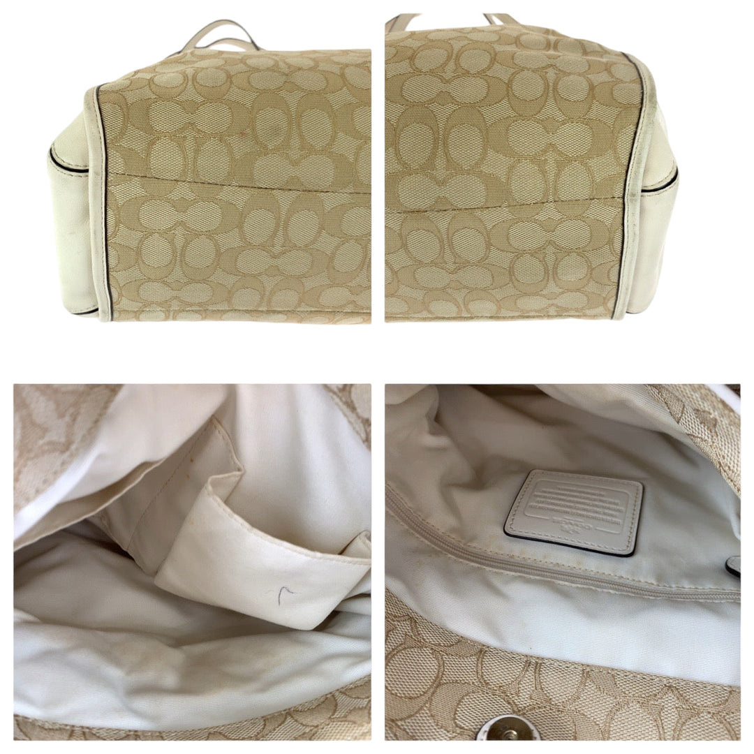 COACH Shoulder Bag F36424 canvas beige Signature