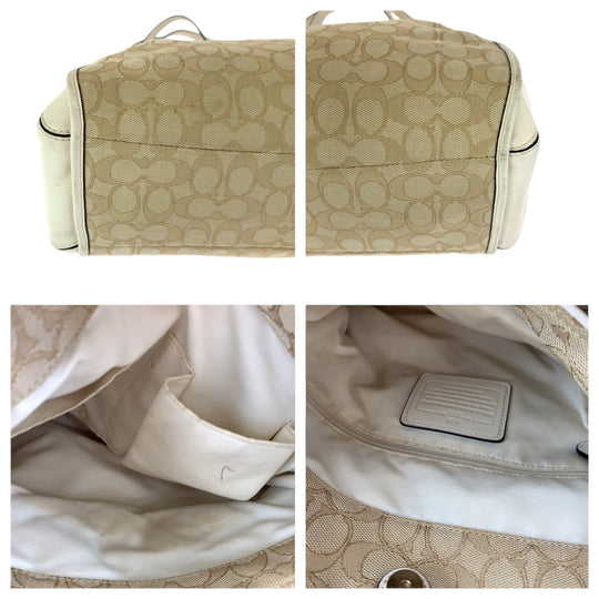 COACH Shoulder Bag F36424 canvas beige Signature