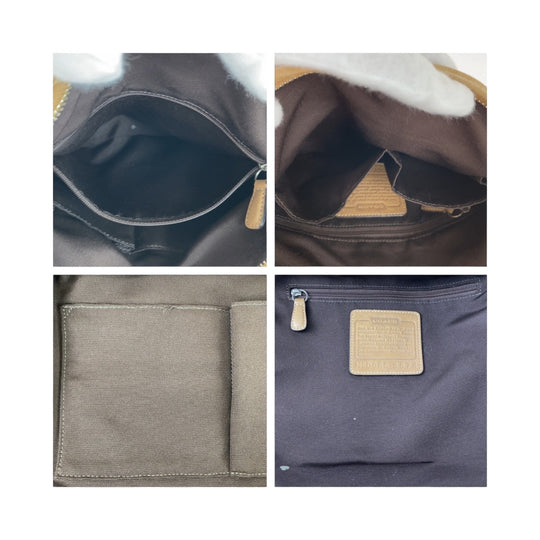 COACH Shoulder Bag canvas beige Signature