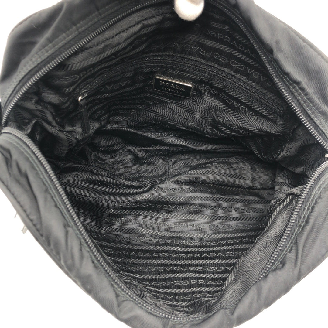 PRADA Shoulder Bag Nylon Black black Crossbody Shoulder Bag Pochette Test Triangular logo mens Used Authentic