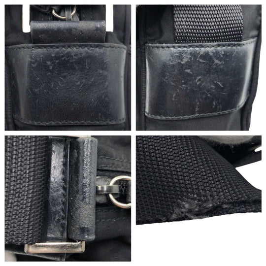 PRADA Shoulder Bag Nylon Black black Crossbody Shoulder Bag Pochette Test Triangular logo mens Used Authentic