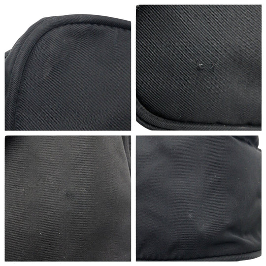 PRADA Shoulder Bag Nylon Black black Crossbody Shoulder Bag Pochette Test Triangular logo mens Used Authentic