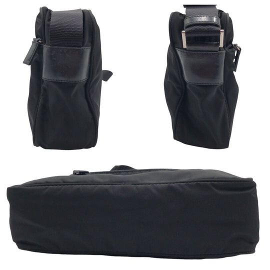 PRADA Shoulder Bag Nylon Black black Crossbody Shoulder Bag Pochette Test Triangular logo mens Used Authentic