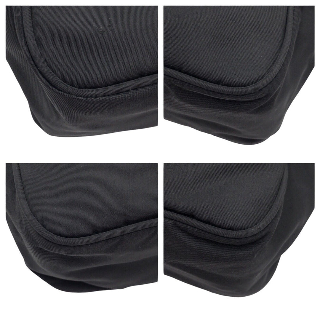 PRADA Shoulder Bag Nylon Black black Crossbody Shoulder Bag Pochette Test Triangular logo mens Used Authentic