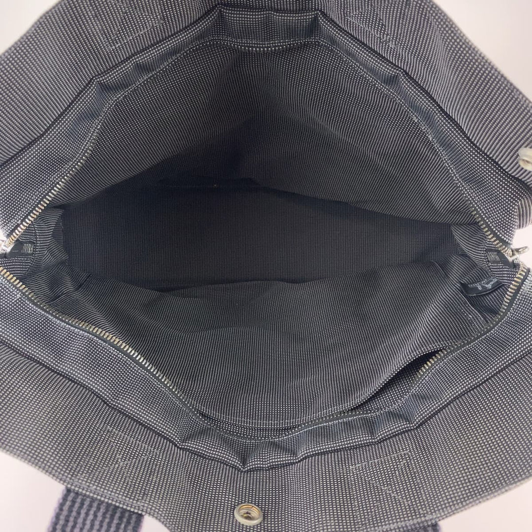 HERMES Tote Bag canvas Grey SilverMetal Tote Bag Handbag Unisex Her LineMM mens Used Authentic