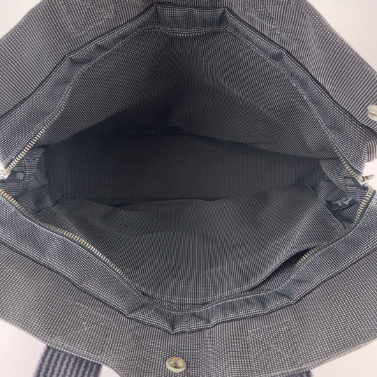 HERMES Tote Bag canvas Grey SilverMetal Tote Bag Handbag Unisex Her LineMM mens Used Authentic