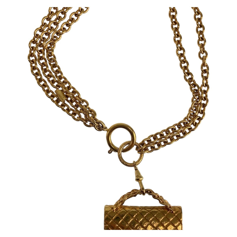 CHANEL Necklace metal gold Matelasse Bag Necklace Matrasse Women Used Authentic