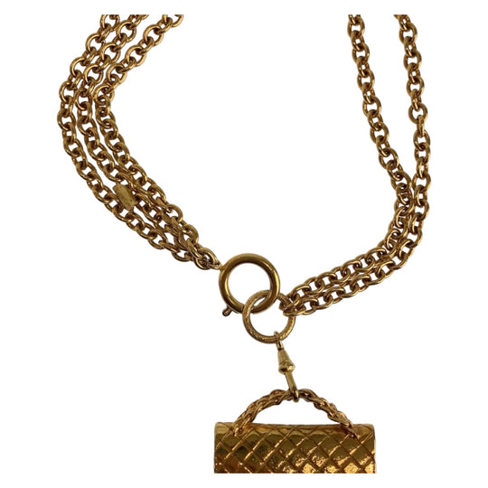 CHANEL Necklace metal gold Matelasse Bag Necklace Matrasse Women Used Authentic