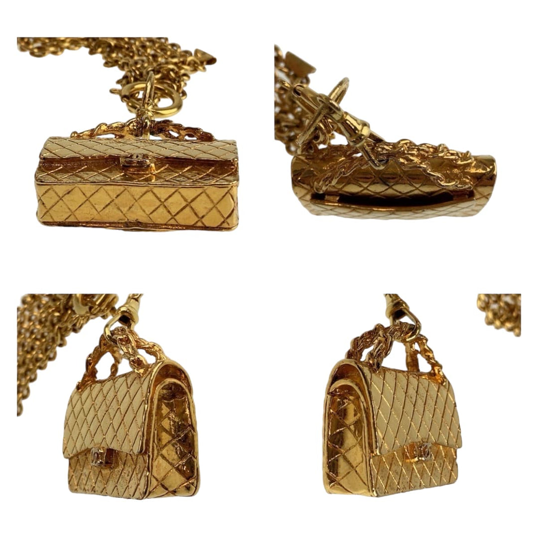 CHANEL Necklace metal gold Matelasse Bag Necklace Matrasse Women Used Authentic