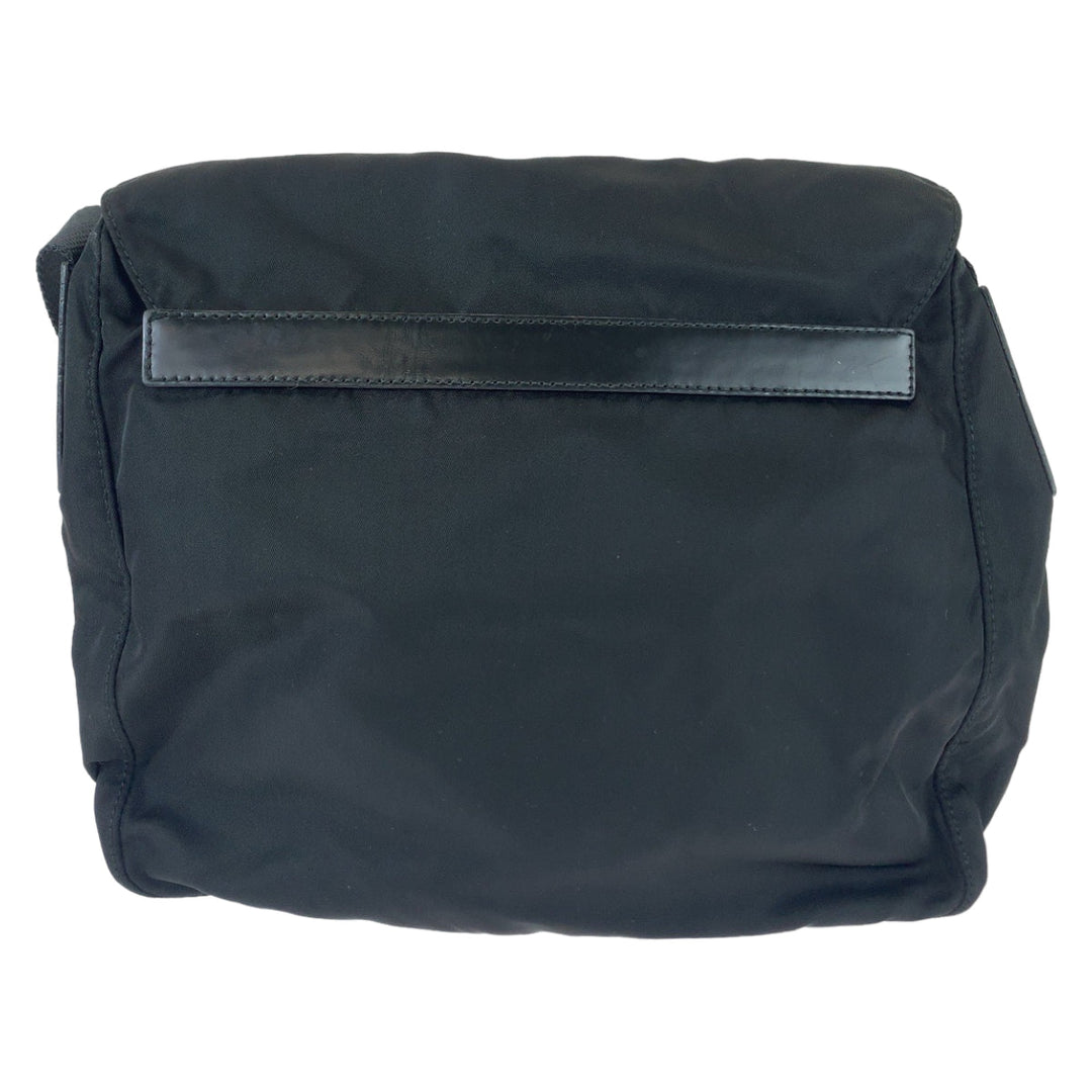 PRADA Shoulder Bag B8994 Nylon Black Silver Metal Crossbody Shoulder Bag Pochette Test Triangle With logo mens Used Authentic