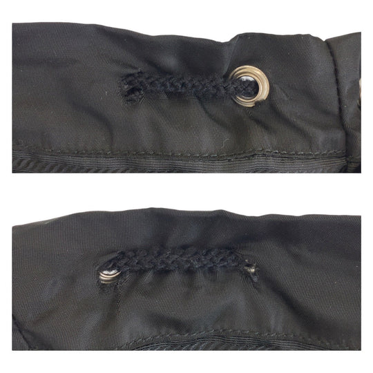PRADA Backpack Nylon Black SilverMetal Daypack Unisex Test Triangle With logo Women Used Authentic