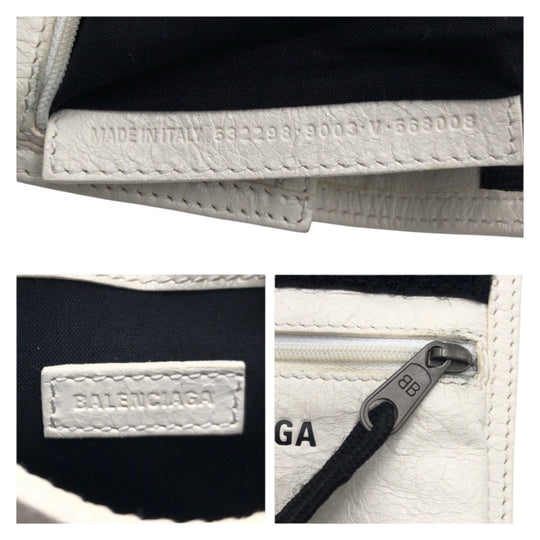 BALENCIAGA Shoulder Bag 532298 leather white Shoulder Bag Women Used Authentic