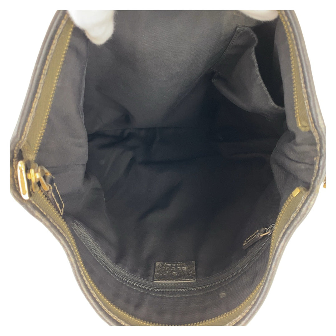 GUCCI Shoulder Bag 131326 GG canvas, leather Beige Brown Gold Metal Crossbody Shoulder Bag Pochette Abbey GG pattern Women Used Authentic